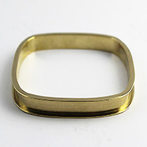 1940 Kansas City verde Floral Año Nuevo marrón dorado tono bambú brazalete latón americano joyería artesanal - Product Image 2