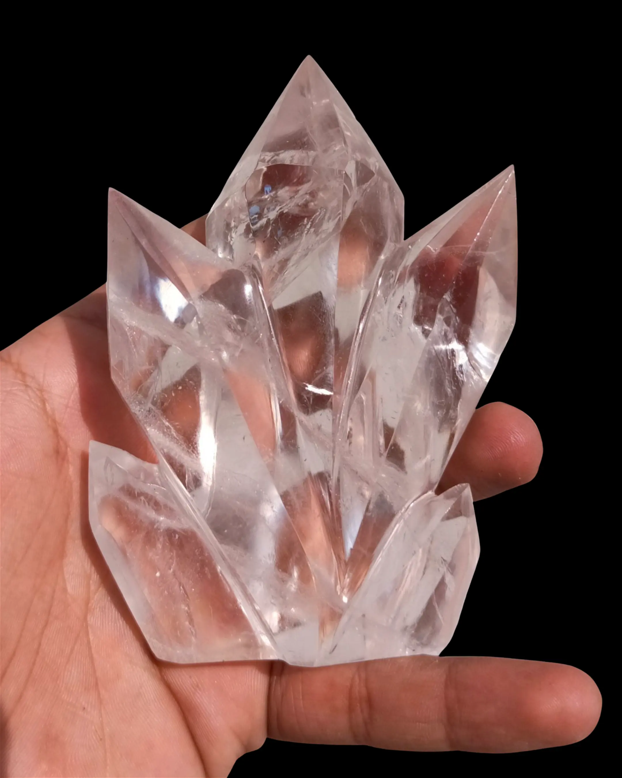 Respingo cristal de quartzo transparente, brinquedos de cristal de cura reiki cristal mineral