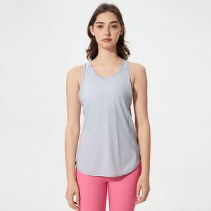 Camiseta Deportiva de Yoga para Mujer, Material Spandex, Sin Mangas, Color Sólido, Transpirable, Secado Rápido, Talla Grande, Alta Calidad - Product Image 6