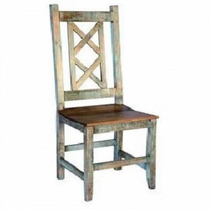 Wholesale Minimalist Industrial X-Back Distressed Teak Wood Dining <b>Chair</b> - Product Image 1