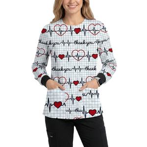 Uniformes de Enfermería al por Mayor OEM, Personalizables, con Estampado Elegante, Chaqueta de Enfermera con Mangas Largas y Cierre de Broches, Uniformes de Hospital con Logotipo Propio, Chaquetas de Enfermera en Diferentes Tallas - Product Image 3