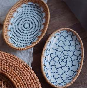 Vaisselle alimentaire en rotin de qualité supérieure Plateau alimentaire Vaisselle faite à la main Meilleure vente en gros Prix accepté - Product Image 3