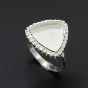 7-30MM Triangle Forme 925 Sterling Silver Bezel En Gros Designer Collet Coupe Métal Coulée pour Mariage/Fête Diamant Anneau Charme - Product Image 6