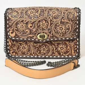 2024 Best Seller bolso cruzado de cuero genuino para mujer, bolso occidental bohemio de lujo, bolso marrón con flores y borlas, Mini bolso personalizado - Product Image 2