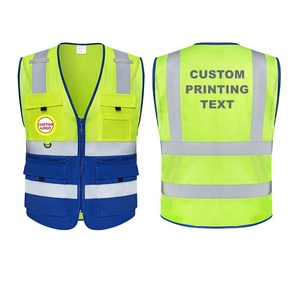 Chaleco DE SEGURIDAD reflectante de malla transpirable con múltiples bolsillos Sitio de construcción Ropa fluorescente avanzada - Product Image 1