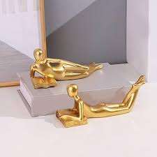 Best Handmade Home Decorative <b>Sculpture</b> Statue Tabletop <b>Gold</b> Finish <b>Sculpture</b> Statue Home Living Room - Product Image 3