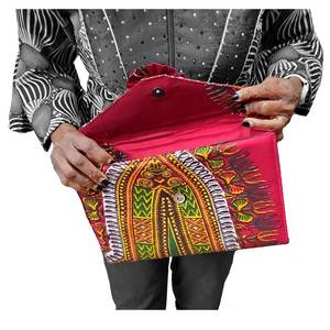 ดาชิกิกระเป๋าคลัทช์พิมพ์ลายสไตล์แอฟริกันกระเป๋าคลัทช์ dashiki กระเป๋าคลัทช์สไตล์แอฟริกันผ้าไวน์ผ้าฝ้ายพิมพ์ลายขี้ผึ้ง - Product Image 2