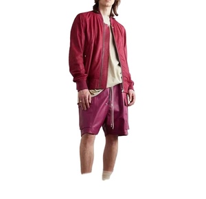 OEM Manufacturer High Quality Drawstring Exposed Zip <b>Cargo</b> <b>Pants</b> Patch Pocket <b>Leather</b> Shorts for Men New Style Short <b>Pants</b> - Product Image 2