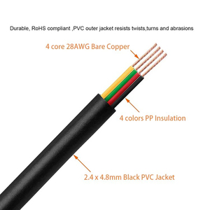 Câble téléphonique HOTION en gros 2p4c 4 cœurs RJ11 plat pour ligne <span class=keywords><strong>fixe</strong></span> 28AWG OFC - Product Image 6
