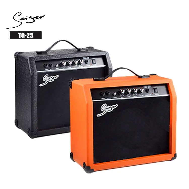 Smiger amplifier gitar elektrik 8 inci TG-25, amplifier gitar listrik 25w hitam orange dengan speaker 8 inci kualitas stabil