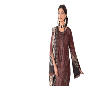 แรมชาแบรนด์ Shalwar Kameez ชุดหรูหราแบบไม่เย็บแบบอินเดียและปากีสถานของชุดผ้าปักสนามหญ้าคุณภาพสูงสำหรับงานปาร์ตี้ขายส่ง - Product Image 1