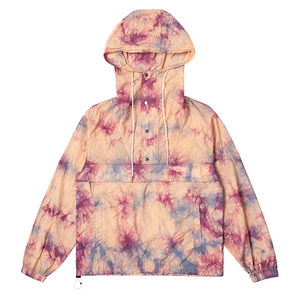 Meilleure qualité 100% Nylon Tie Dye veste décontractée coupe-vent respirant avec logo personnalisé col montant étanche année 2025 - Product Image 1