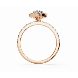 Anillo de Diamante Cultivado en Laboratorio Premium Forever Halo Pear Dreams de 1.007 Ct, Oro de 9, 14 y 18 Quilates, Proveedor Mayorista OEM - Product Image 4