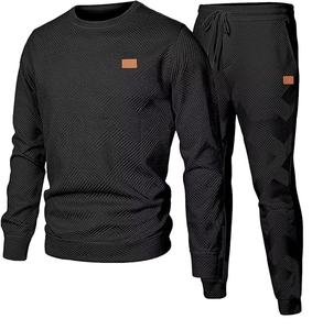 Ensemble de survêtement pour homme en 2 pièces, tenue décontractée, sweat-shirt à col rond en jacquard, jogging, pantalon de survêtement, ensemble de survêtement - Product Image 6