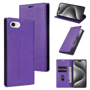 Étui portefeuille magnétique en cuir de litchi pour iPhone 16e 16 Pro Max 15 17 Air 17 Pro avec porte-cartes à rabat Design par pour Laudtec - Product Image 2