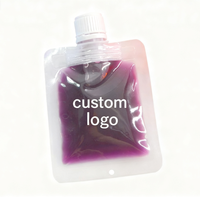 Emballage personnalisé pour jus de fruits en plastique PE transparent avec logo thermoscellé, mini-sachets à bec verseur pour jus de fruits 300 ml 500 ml