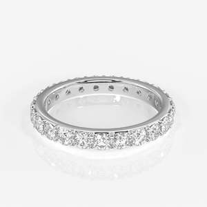 Lab Grown Round Cut Diamond Eternity Band <b>Ring</b> 18K Gold Elegant Diamond <b>Rings</b> - Product Image 4