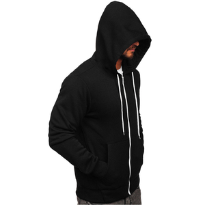 Sudadera con Capucha de Felpa Gruesa, 100% Algodón, Lisa, de Alta Calidad, con Cierre Completo, Personalizable con Logotipo, Corte Holgado para Hombre, Transpirable - Product Image 4