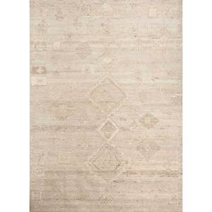 พรมขนสัตว์ถักมือสีเบจน้ำตาลลายเรขาคณิตแบบอัฟกันสำหรับบ้าน ห้องนอน ทางเดิน ห้องนั่งเล่น-Re-1357 - Product Image 1