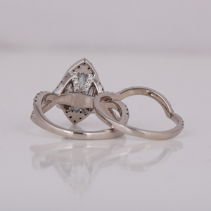 Marquise Cut Lab Grown Diamond Cluster Setting Engagement <b>Ring</b> With Round Cut Side Conflict Free Diamond <b>Ring</b> in 14KT Solid Gold - Product Image 3