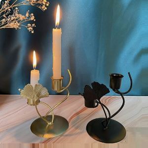 Bougeoir décoratif de forme unique fini noir doré Décoration de table Festival de Noël Bougeoir en métal sur mesure - Product Image 1