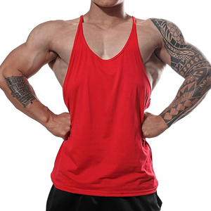 Débardeurs d'été décontractés pour hommes Chemise d'entraînement respirante en coton Gym Fitness Coupe ample Bodybuilder Singlet Logo personnalisé Tricoté à l'arrière - Product Image 5