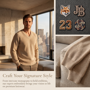 Maglione Pullover da Uomo Personalizzato OEM con Scollo a V, Maniche Raglan a Costine, Tinta Unita, Manica Lunga, Abbigliamento Casual in Maglia, Supporto per Etichetta Privata e Vendita all'Ingrosso - Product Image 4