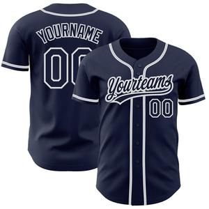 Meilleures ventes Vêtements d'équipe personnalisés Maillot de baseball authentique gris marine personnalisé - Product Image 1