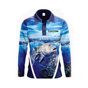 T-shirts de pêche OEM à marque privée, fabricant et fournisseur en gros sur mesure, production en vrac, protection UV de haute qualité - Product Image 2