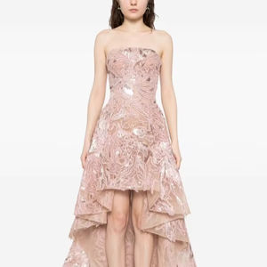 Vestido Largo de Fiesta de Lujo Aline, Sin Mangas, con Bordado Floral de Lentejuelas y Cuentas, Hombros Descubiertos, Alta Calidad - Product Image 1