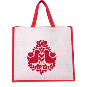 High Quality Jute <b>Tote</b> Shopping <b>Bags</b> with Fashionable Logo Pattern Print Gift from West Bengal India - Product Image 1