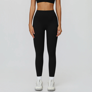 New Design Brushed Yoga <b>Pants</b> High-Waisted Pleated Leggings for Women Outdoor Running & Fitness Wear - Product Image 2