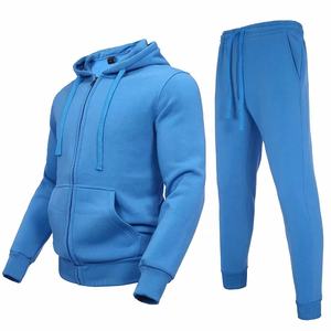 Vente en gros 100% coton jogging polaire épais unisexe Sweat à capuche zippé avec pantalon vêtements d'entraînement streetwear Survêtement Vêtements décontractés - Product Image 1