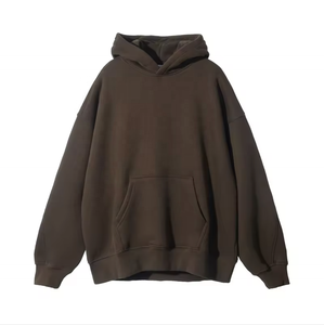 Sudadera con capucha de invierno de algodón pesado Unisex personalizable de gran tamaño Boxy Fit sudadera de lana con estampado sólido para hombres impresión personalizada - Product Image 1