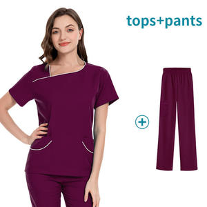 Uniformes d'infirmière personnalisés avec logo OEM Combinaisons de gommage médical pour femmes Fabricant de gommage médical à manches courtes Combinaison de gommage pour médecins et hôpitaux - Product Image 5
