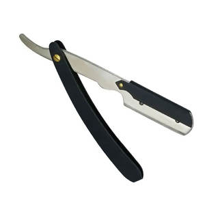 Maquinilla de afeitar Baber de borde de una sola hoja, maquinilla de afeitar recta de peluquero de acero inoxidable con mango de Metal, corte plegable de Color personalizado, uso en salón - Product Image 1