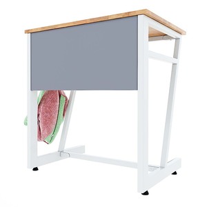 Bureau moderne pour enseignant et étudiant en bois de caoutchouc avec pieds en fer thermolaqué Victor 01 PSD008 - Product Image 4