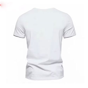 2024 hommes de haute qualité élégant imprimé col rond ample décontracté T-Shirt coupe régulière taille à manches courtes tricoté tissu - Product Image 6