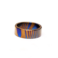 Boîte à alliances classique en acier Damas fait main, plaqué cuivre antique, par Burraq – Cadeau idéal pour papa et mari