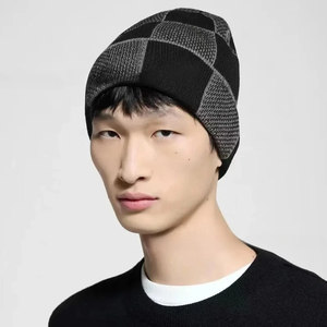 Chapeau en tricot éponge 5 panneaux chaud, imperméable, réglable, unisexe, doublé polaire, avec design écharpe à revers, tendance, sportif, luxueux, uni - Product Image 2