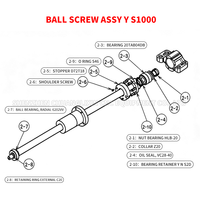 Ball Screw Assy Y 1000 Brother S1000 Y-axis Ball Screw, Ball Screw untuk Suku Cadang Mesin Bor dan Tap Center Brother