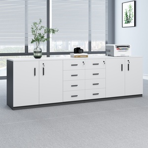 Modern Modular Minimalist <b>Office</b> Filing Cabinet With 2 Locking Doors 4 <b>Drawers</b> MDF Storage <b>Unit</b> Stylish <b>office</b> filing cabinet - Product Image 4