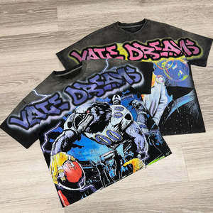 Camiseta de Hombre de Talla Americana, de Alta Calidad, Lavada al Ácido, 100% Algodón, Transpirable, Holgada, Ecológica, de Secado Rápido, de Manga Corta - Product Image 5