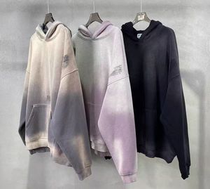 Heavy High Street gradient Sudadera con capucha angustiada sudadera tendencia desgastada sudaderas con capucha de gran tamaño para hombres y mujeres - Product Image 1