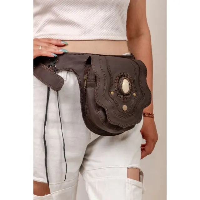 Union Fashion Lady Outdoor Belt Bag Genuine Leather Waist Bag Fanny Pack Women