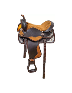 Juego de sillines de barril sintético occidental de calidad superior, tachuela de caballo de carreras inglés, sillín de caballo sintético para carreras de caballos, excelente - Product Image 6