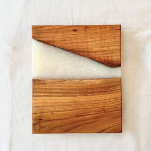 Vaisselle décorative rectangulaire en bois massif véritable naturel, plateau de service à fruits, plateau de service à café, plateau de service à café - Product Image 1