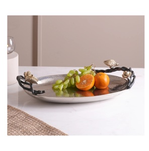 Bandeja de servicio superior redonda 1 gris de la mejor calidad para bodas y cenas de Ramadán para servir alimentos y Decoración de mesa - Product Image 6