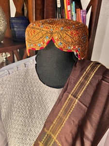 <b>Mens</b> Afghani Cultural Heritage Traditional Cap Handmade Formal Lace Embroidered Islamic Headwear with Custom Color & Logo - Product Image 5