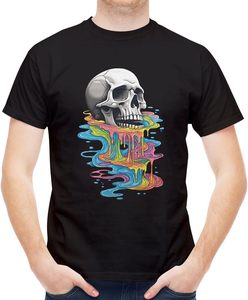 T-shirt décontracté pour homme 100 % coton jersey, motif uni, 220 grammes, haute qualité, respirant, anti-plis, séchage rapide - Product Image 1